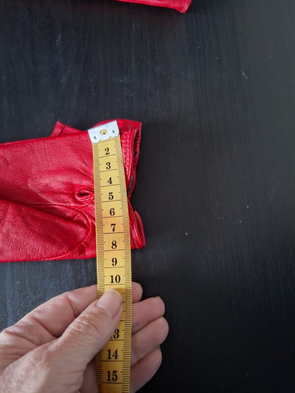 Leren handschoenen rood met strik maat XS/S