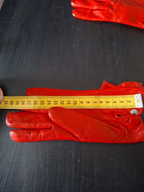 Leren handschoenen rood met strik maat XS/S