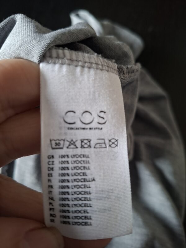 COS jurk grijs viscose mouwloos maat S/M