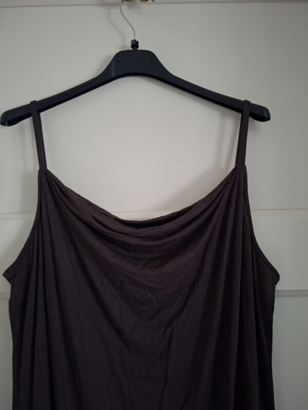 Onderjurk / zomerjurk aubergine waterval-hals maat S/M