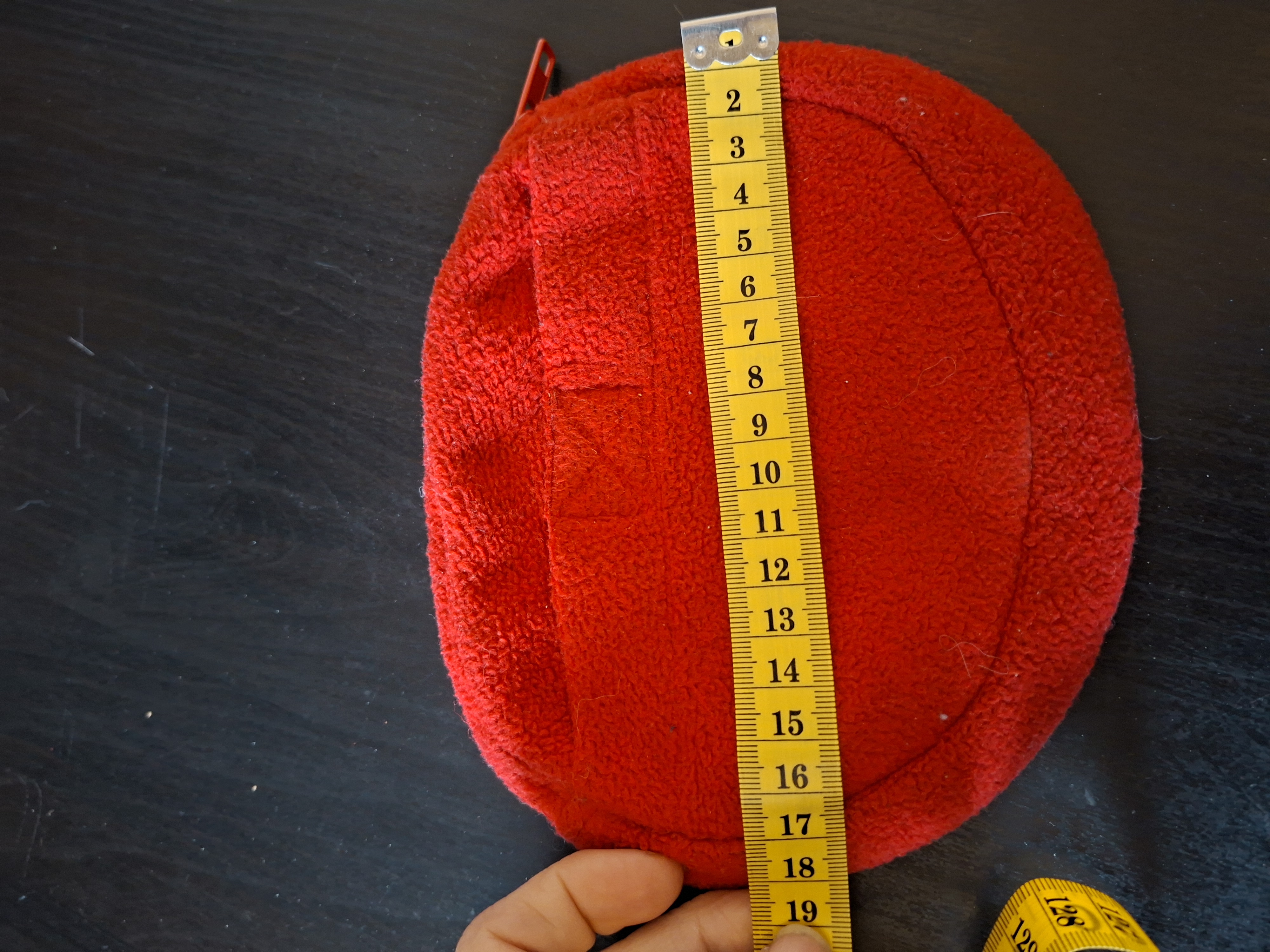 Pluche riemtasje rood ovaal