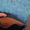 Leren riemtasje zwart blauw handgemaakt gesp-sluiting