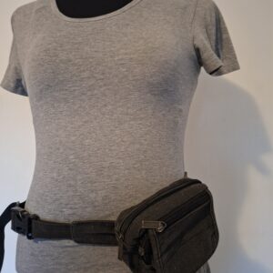 Heuptasje donkergrijs canvas verstelbare riem