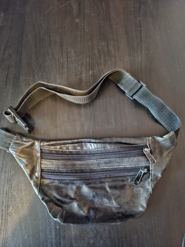 Leren heuptas zwart vintage look verstelbare riem