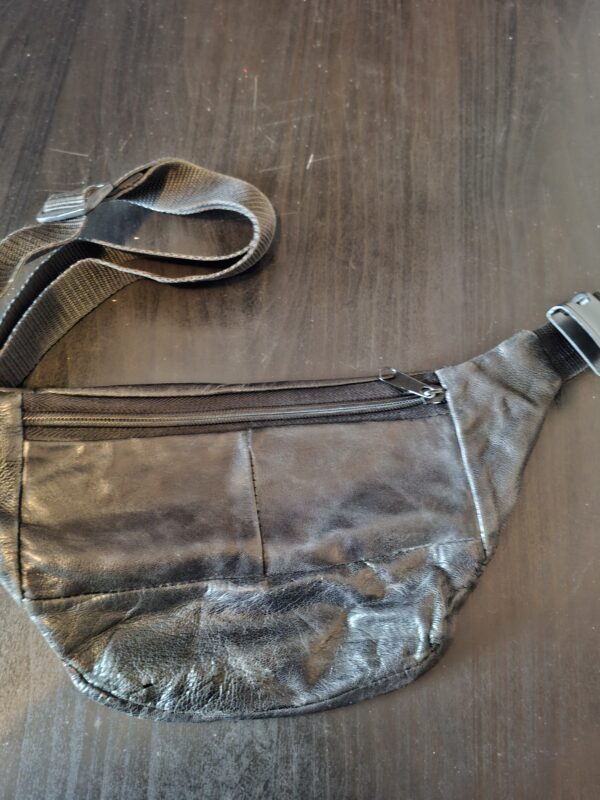 Leren heuptas zwart vintage look verstelbare riem