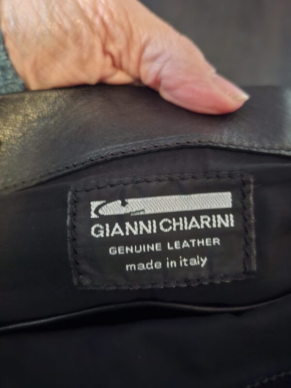 Gianni Chiarini leren tas zwart washed Made in Italy