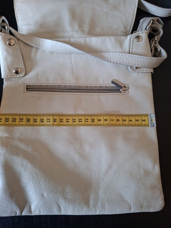 Vera Pelle leren crossbody tas crème/beige Made in Italy