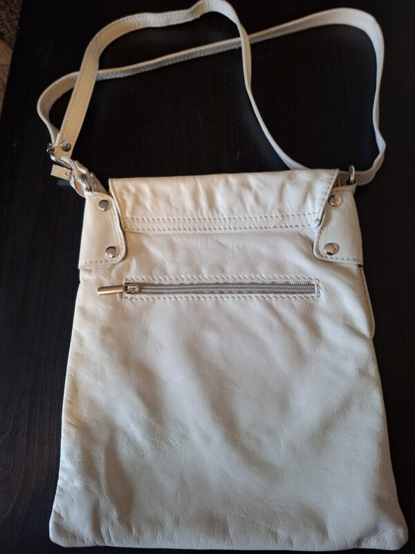 Vera Pelle leren crossbody tas crème/beige Made in Italy