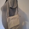 Vera Pelle leren crossbody tas crème/beige Made in Italy