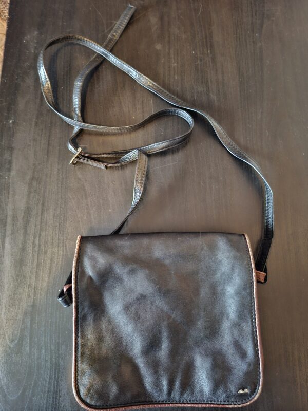 Berba leren handtas cognac/donkerbruin compact 20x18 cm