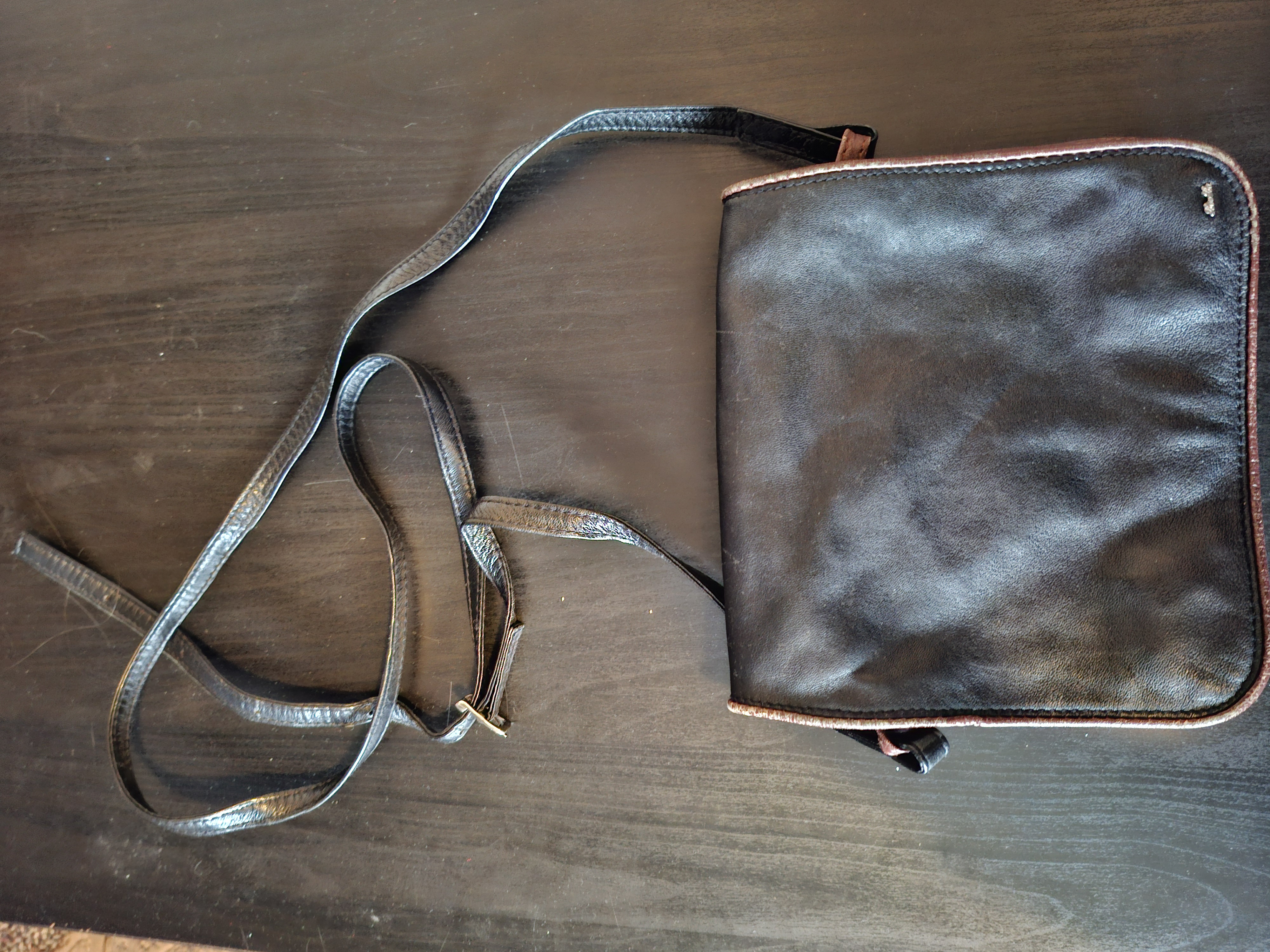 Berba leren handtas cognac/donkerbruin compact 20x18 cm