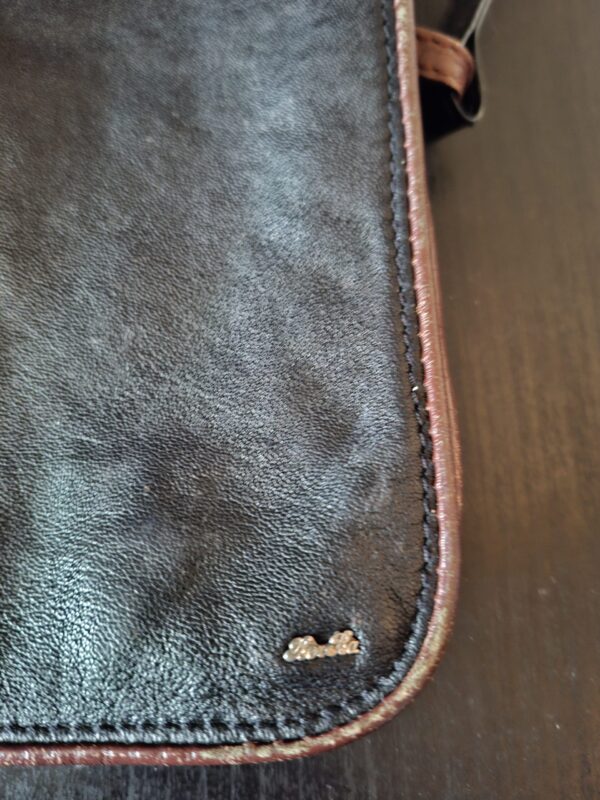 Berba leren handtas cognac/donkerbruin compact 20x18 cm