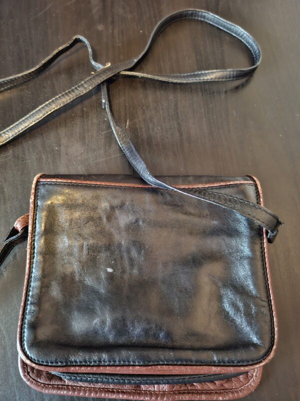 Berba leren handtas cognac/donkerbruin compact 20x18 cm