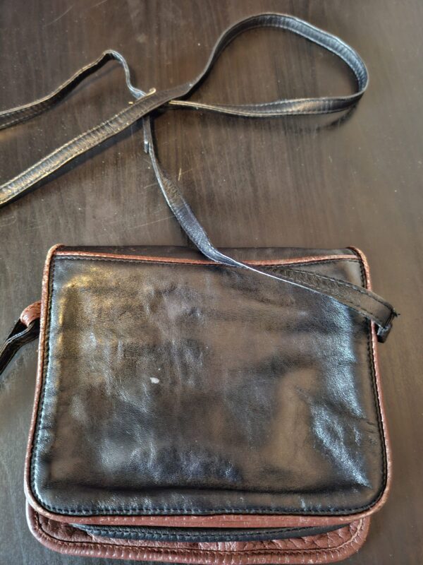 Berba leren handtas cognac/donkerbruin compact 20x18 cm