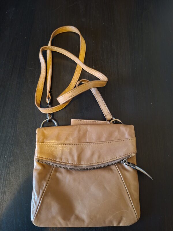 Sarah Pacini leren crossbody tas camel cognac