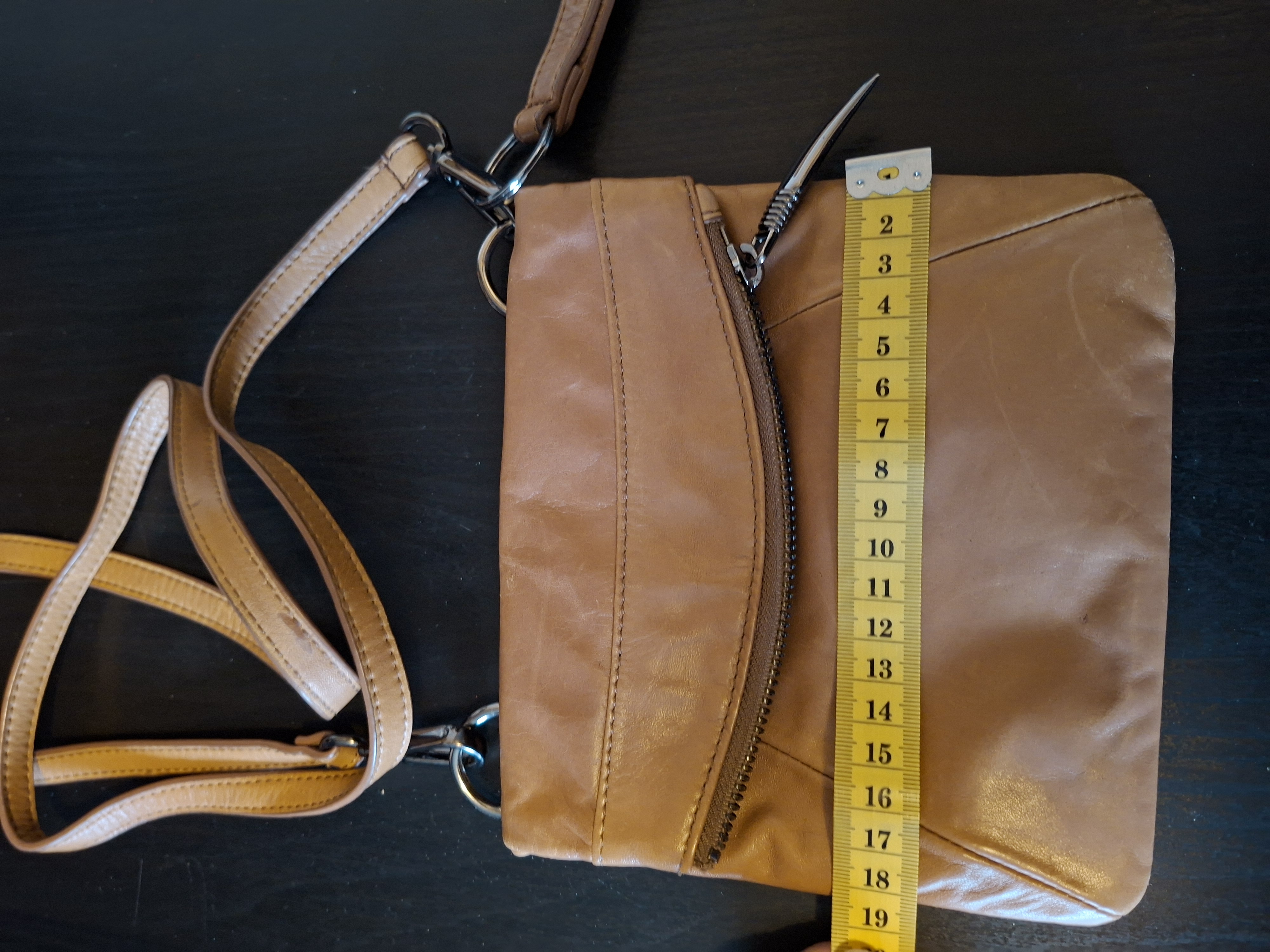 Sarah Pacini leren crossbody tas camel cognac