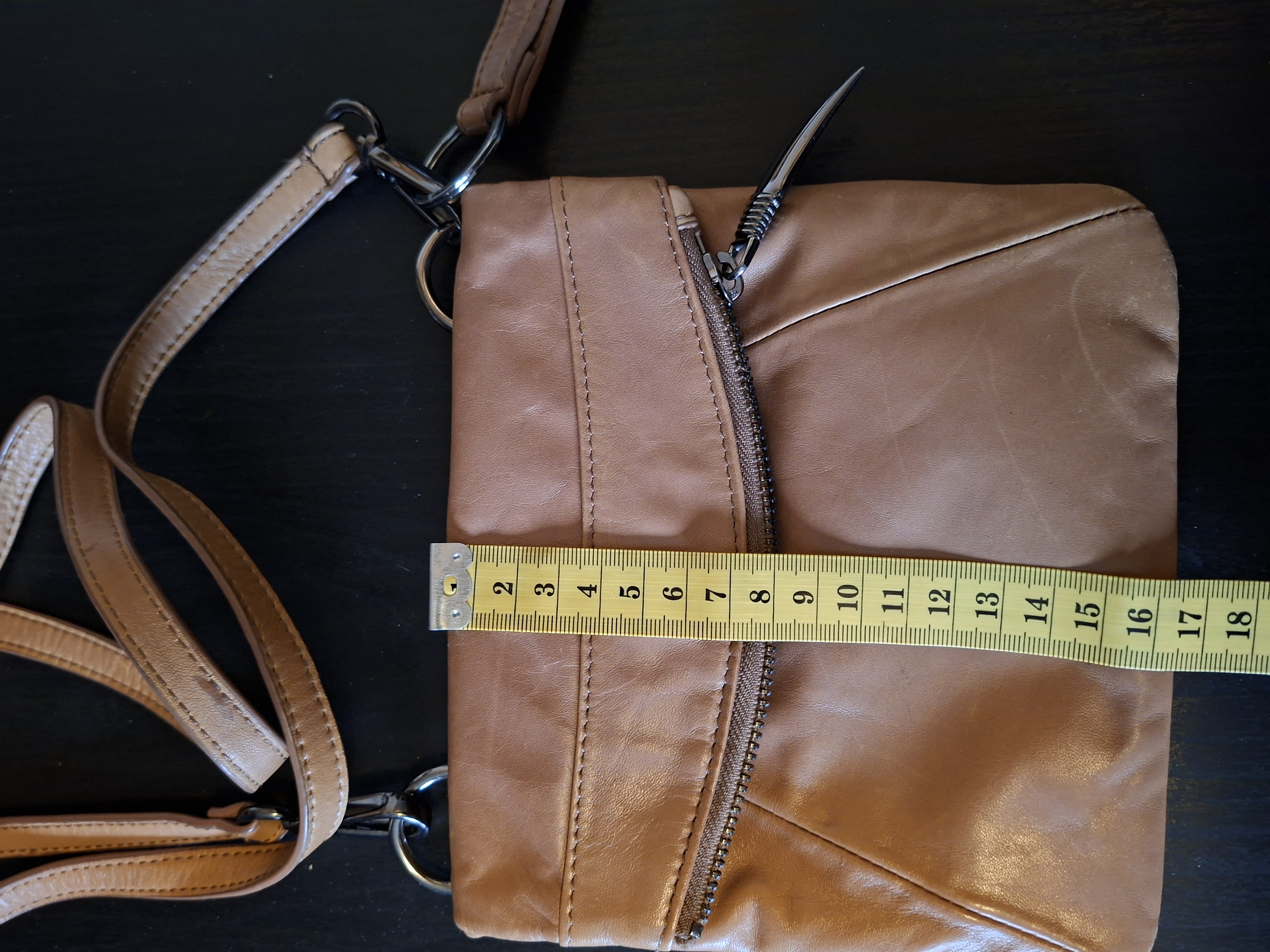 Sarah Pacini leren crossbody tas camel cognac