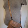 Sarah Pacini leren crossbody tas camel cognac