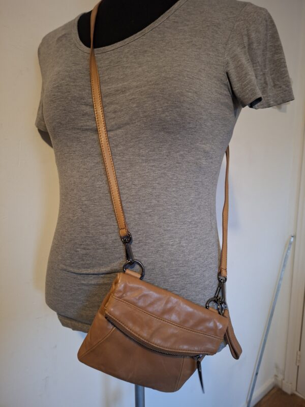 Sarah Pacini leren crossbody tas camel cognac