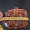 Leren heuptasje cognac washed vintage riemlussen 17x14 cm