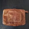 Leren heuptasje cognac washed vintage riemlussen 17x14 cm
