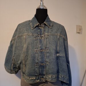 Zara spijkerjack asymmetrisch cape-mouw blauw maat M