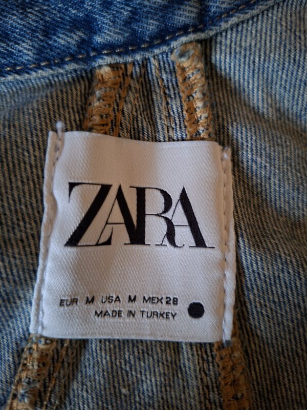 Zara spijkerjack asymmetrisch cape-mouw blauw maat M