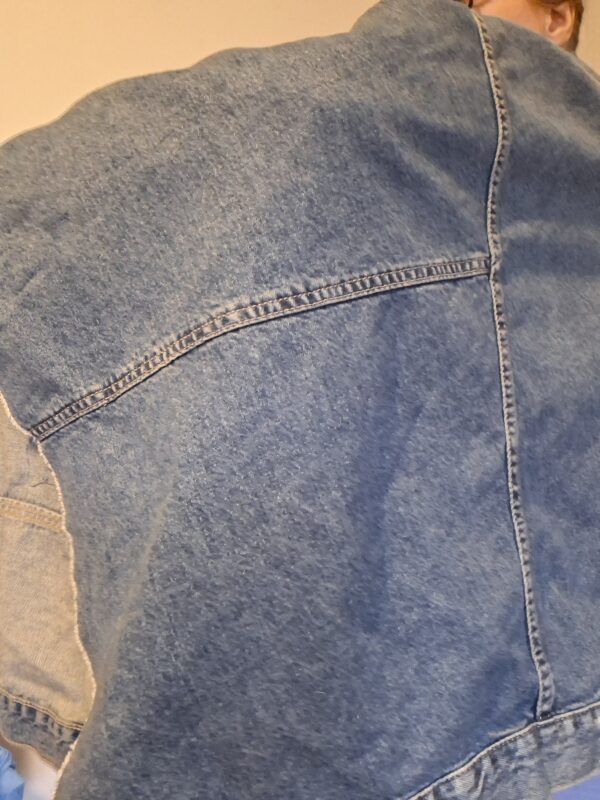 Zara spijkerjack asymmetrisch cape-mouw blauw maat M