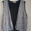 Costes pailletten gilet zwart zilver maat XL (ook L/M)