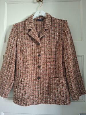 Sixth Sense C&A tweed blazer beige/rood maat M