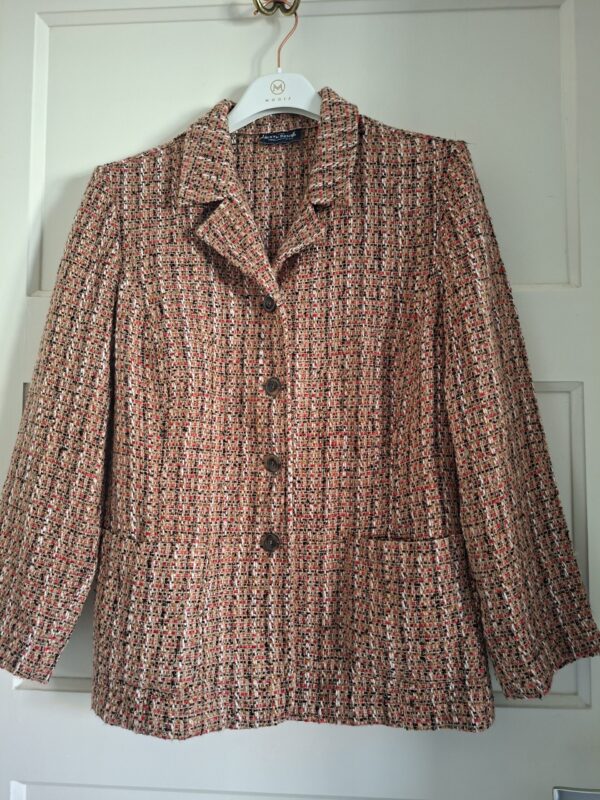 Sixth Sense C&A tweed blazer beige/rood maat M