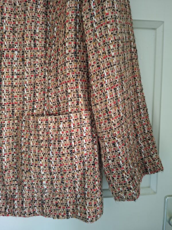 Sixth Sense C&A tweed blazer beige/rood maat M