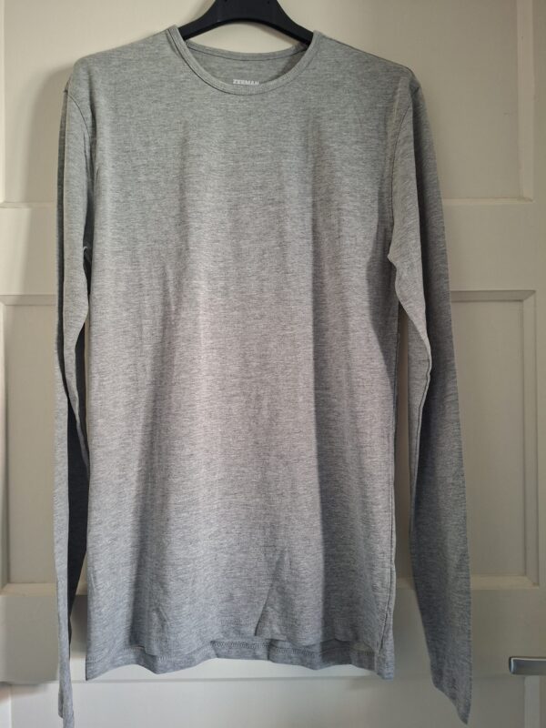 Zeeman longsleeve grijs extra lang maat S