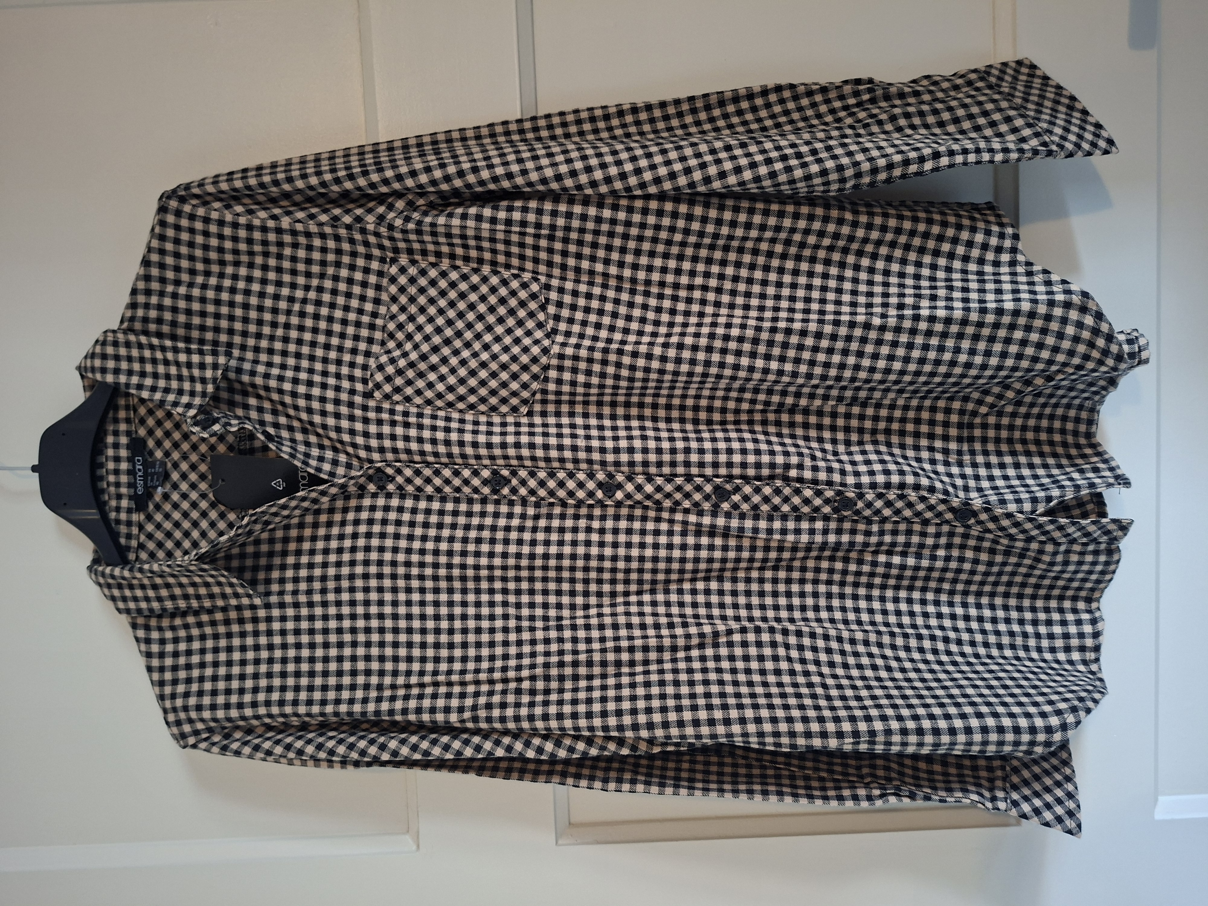 Esmara blouse zwart beige ruit maat 38