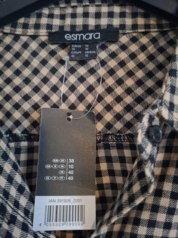 Esmara blouse zwart beige ruit maat 38