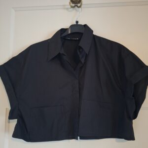 Zara cropped blouse zwart vleermuismouwen maat S
