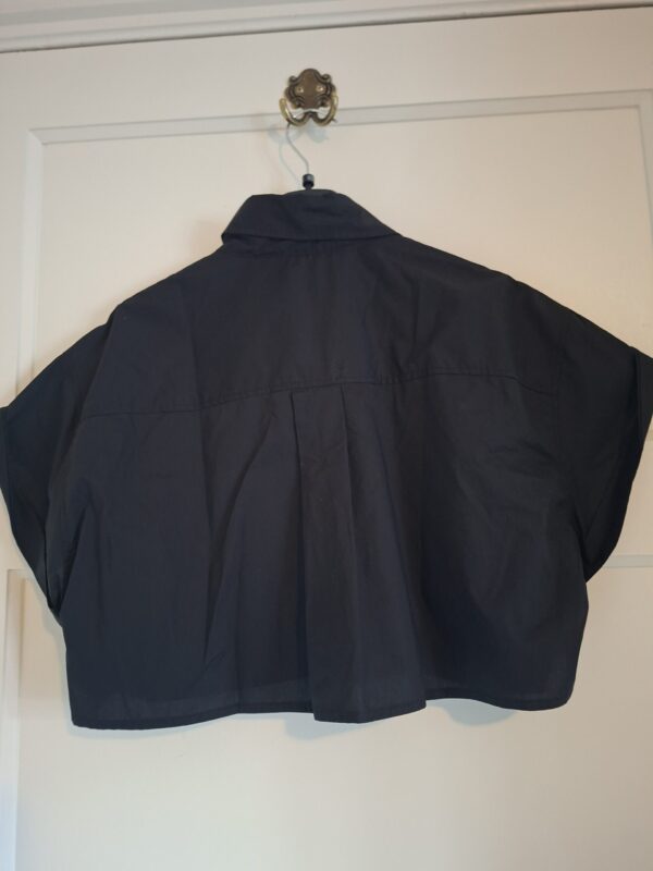 Zara cropped blouse zwart vleermuismouwen maat S