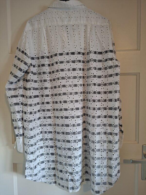 10DAYS Amsterdam broderie blouse-jasje wit/grijs maat M