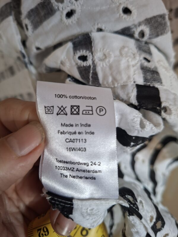 10DAYS Amsterdam broderie blouse-jasje wit/grijs maat M