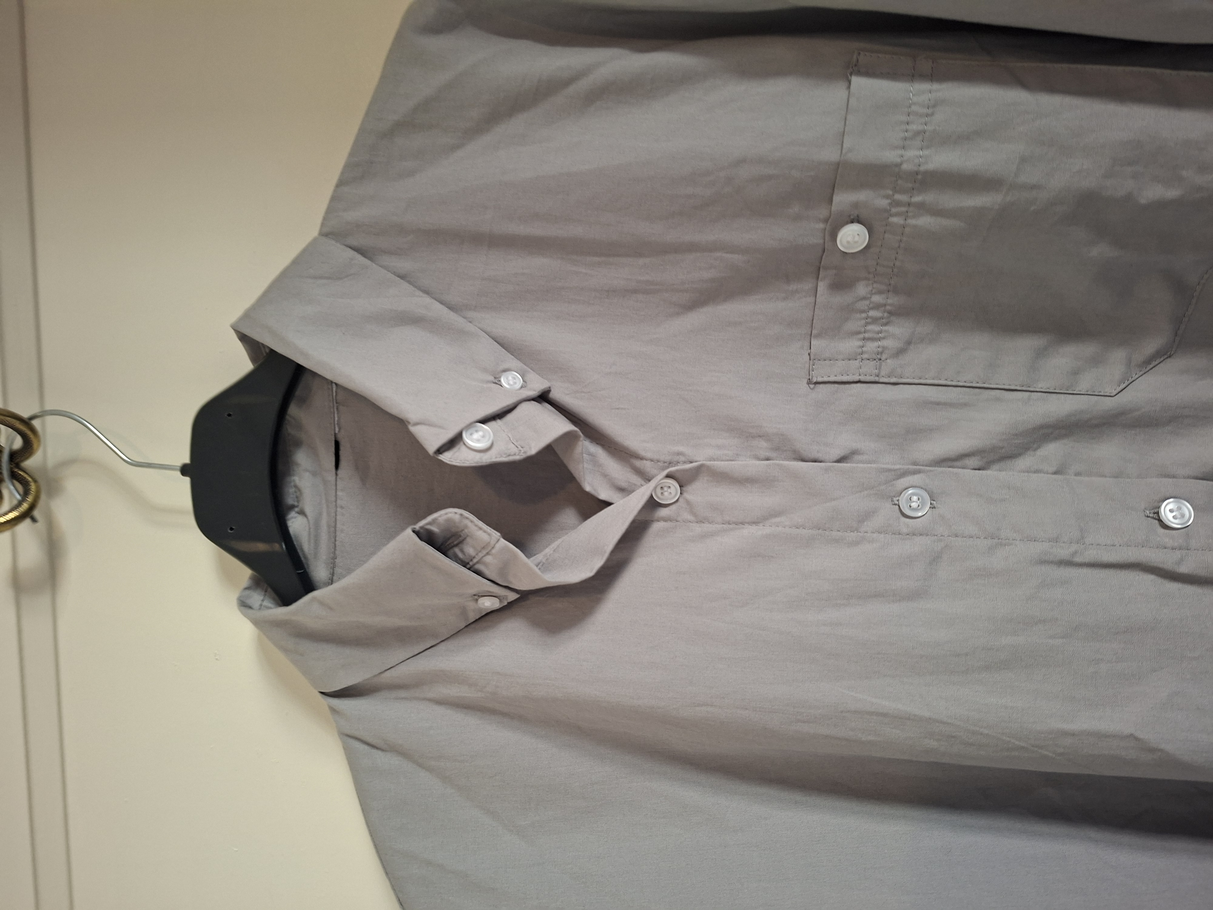 Lichtgrijs overhemd button-down lange mouwen maat L/XL