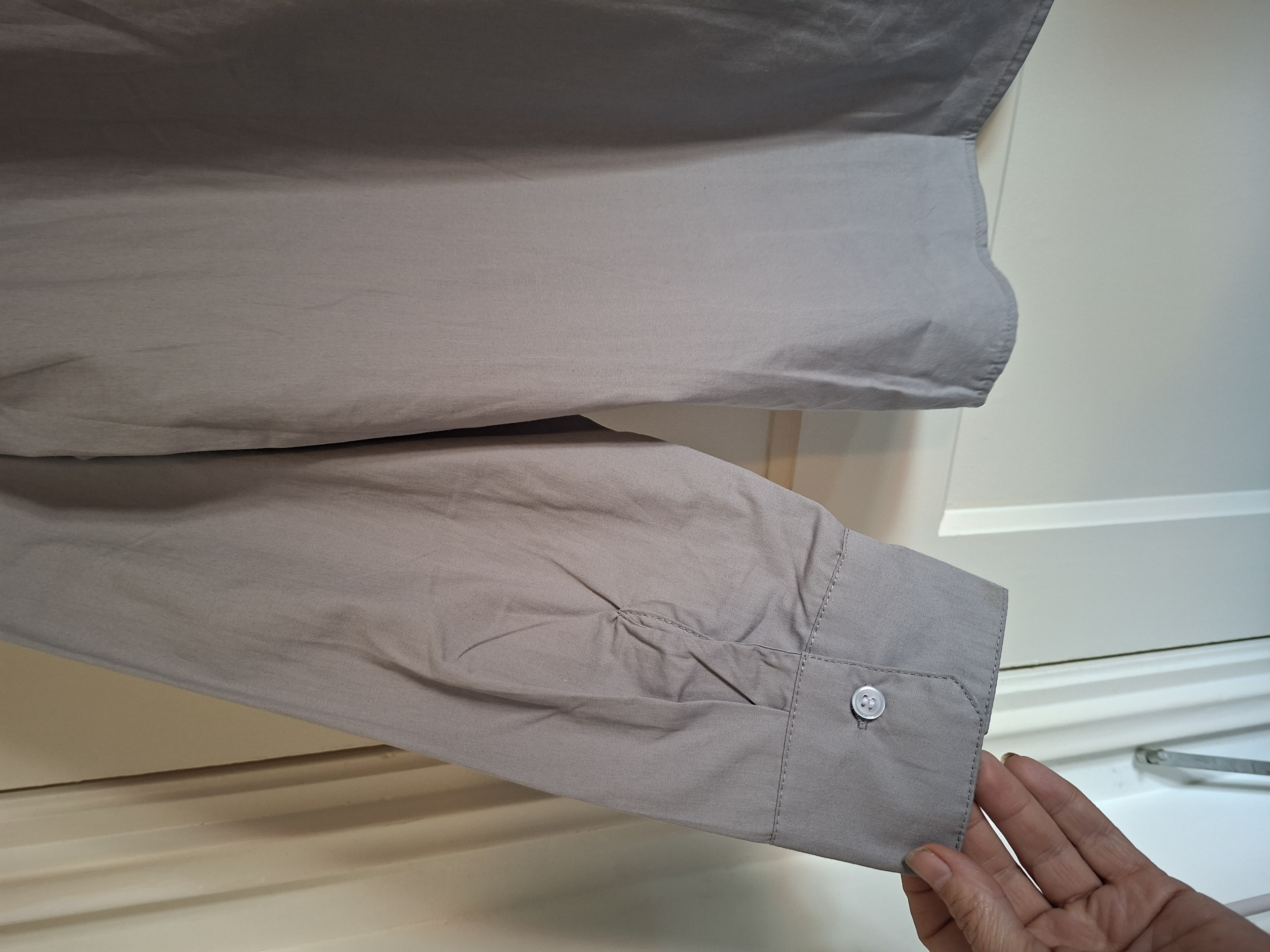 Lichtgrijs overhemd button-down lange mouwen maat L/XL