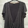 20260314_131900 Miss Etam wikkel-stijl jurk - Zwart met witte stippen - Maat XXL