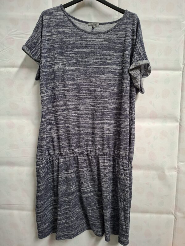 Liz Devy Casual Lifestyle jurk - Blauw-grijs gemêleerd - Maat XXL