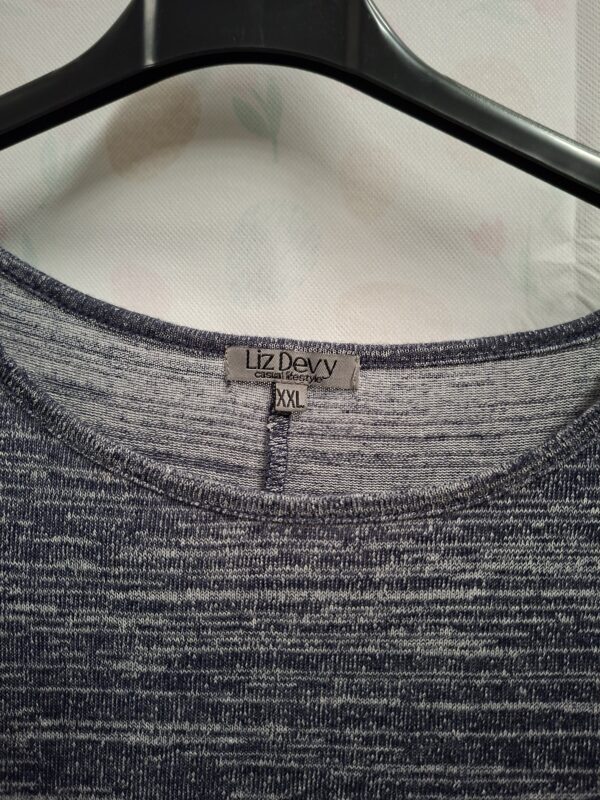 Liz Devy Casual Lifestyle jurk - Blauw-grijs gemêleerd - Maat XXL