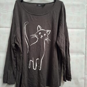 BPC Bonprix Collection longshirt - Bruin met kattenprint - Maat 52/54