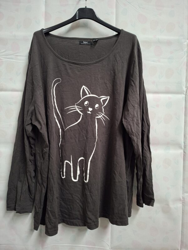 BPC Bonprix Collection longshirt - Bruin met kattenprint - Maat 52/54