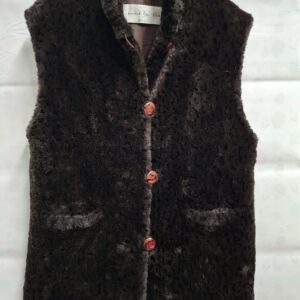 Comme Du Vrai Paris vintage faux fur gilet - Donkerbruin luipaardprint