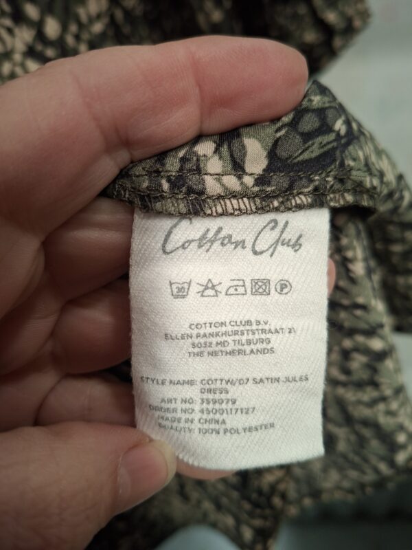 20260318_120119 Cotton Club Satin Jules Dress Groen/Zwart/Beige M