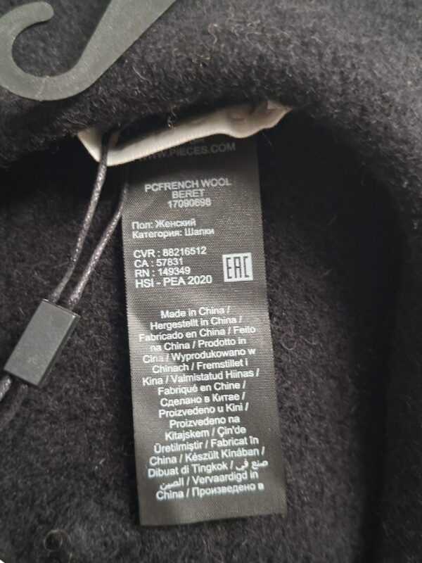 Pieces PCFRENCH Wool Baret Zwart One Size