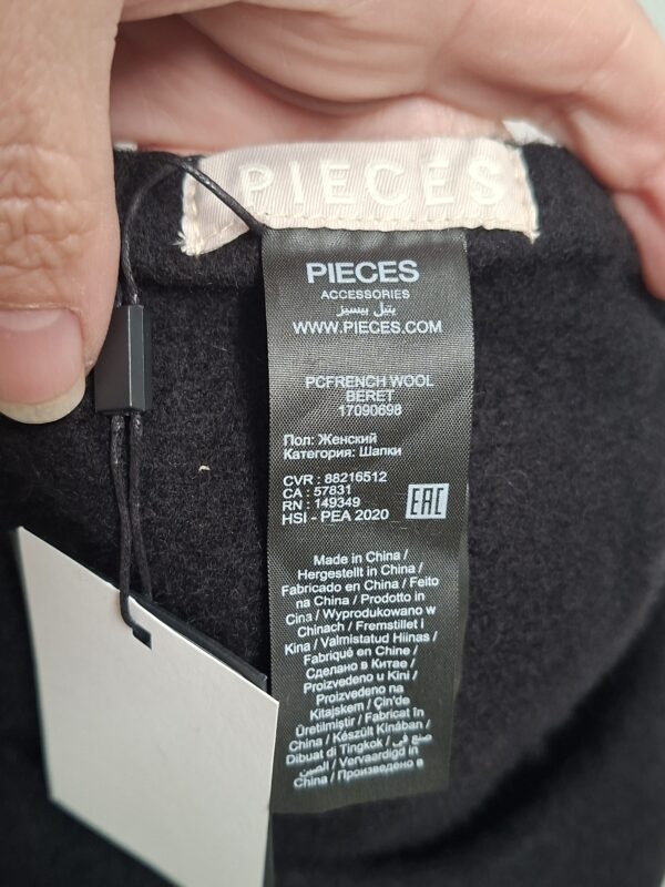 Pieces PCFRENCH Wool Baret Zwart One Size